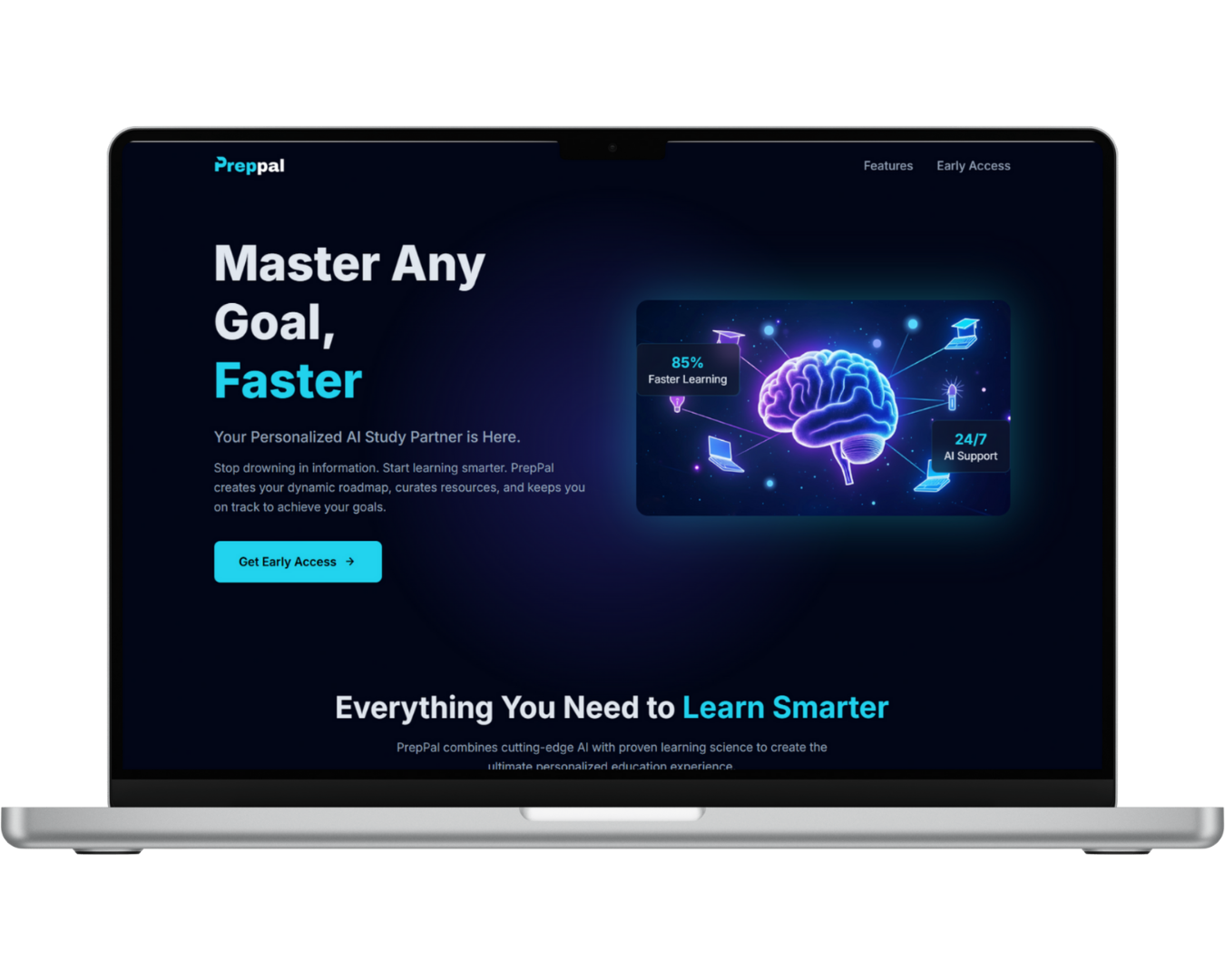 PrepPal dashboard on a laptop screen